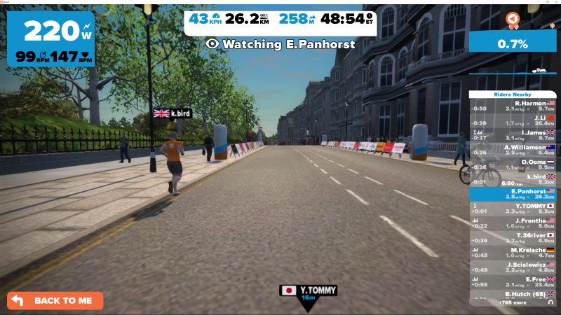 Pyöräilijöiden lisäksi Zwift'issä on myös juoksijoita.