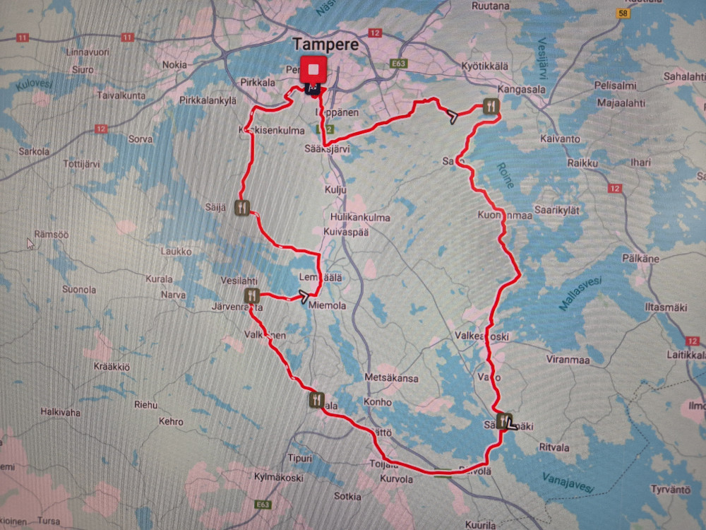 134km reitti