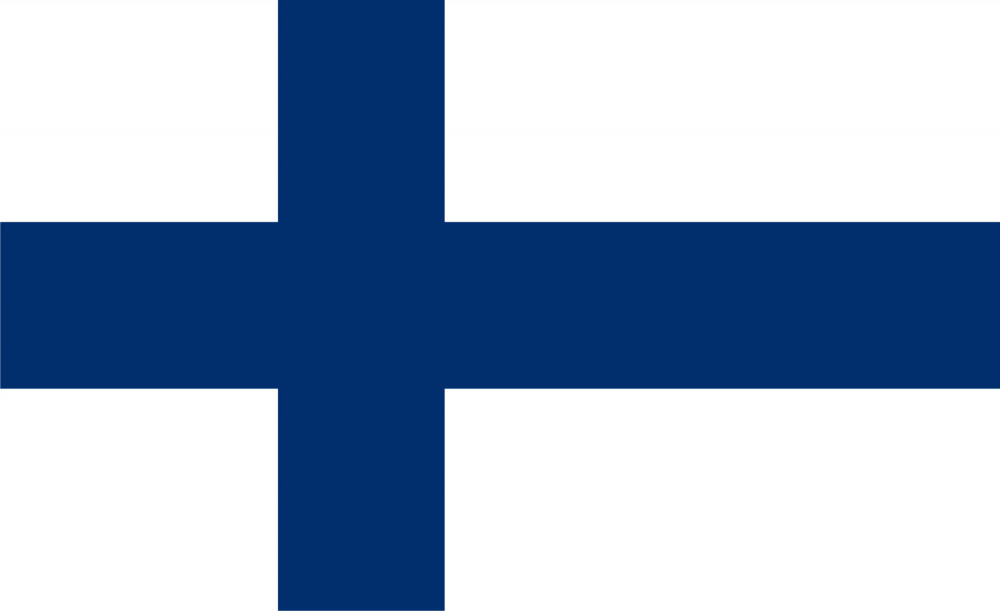 Suomen lippu PMS väreissä. Käytettäessä PMS-värijärjestelmää 3 §:ssä määriteltyjen värisävyjen likiarvoina voidaan käyttää seuraavia mallivärejä: sinistä vastaa malliväri 294C